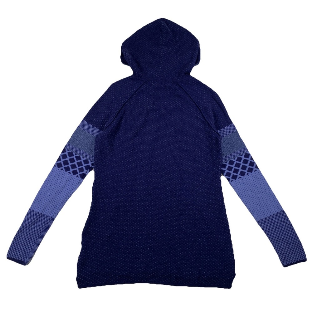 Krimson Klover Merino Blend Hoodie Pullover Women's Large Blue Thumb Holes - Picture 2 of 7